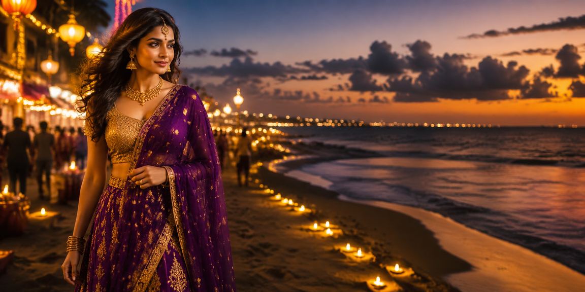 Chennai Marina Beach during Diwali festival